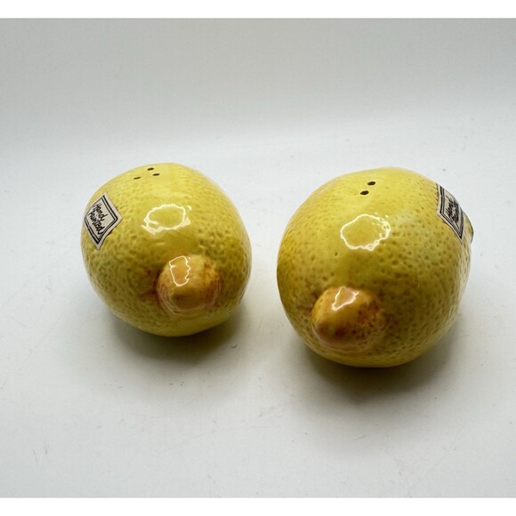 Vintage 1989 Fritz Z Floyd Lemon Salt Pepper Shakers Hand painted Japan - Picture 7 of 7